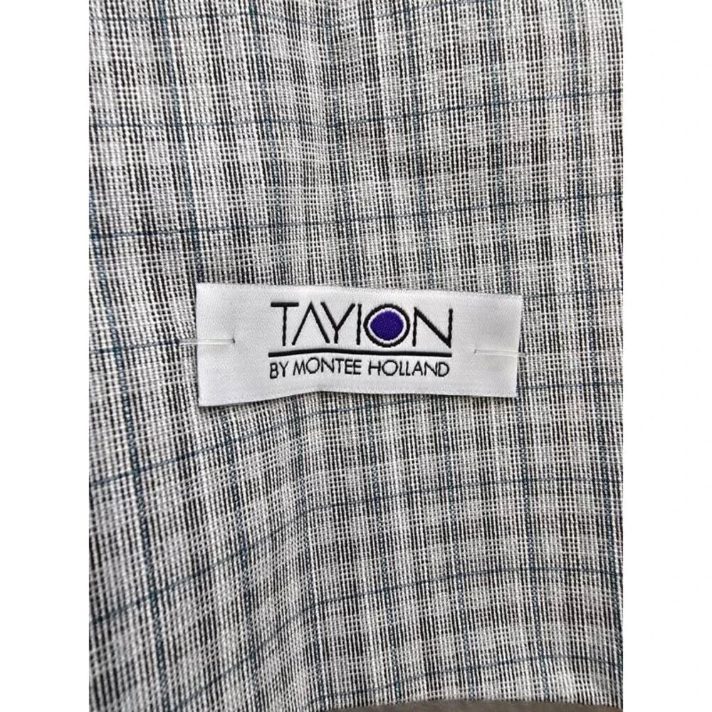 Tayion Collection Regular-Fit Suit Jacket Men's 42L Grey/Green Button Closure